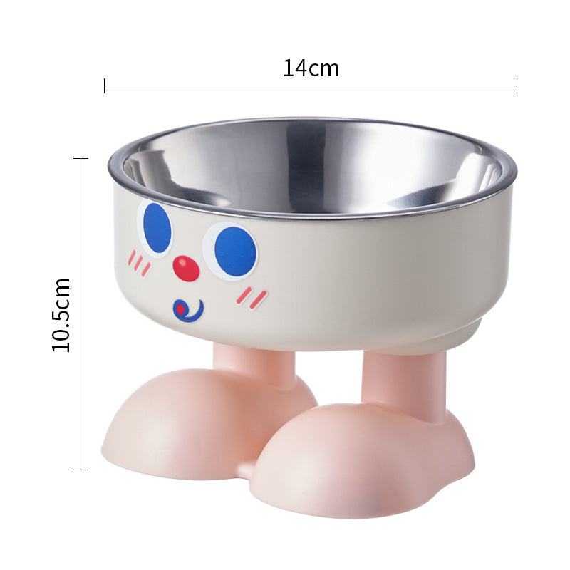 Pet bowl with cartoon face design