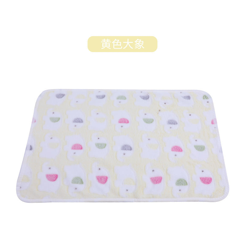 Children's mat with cartoon elephant design on a white background